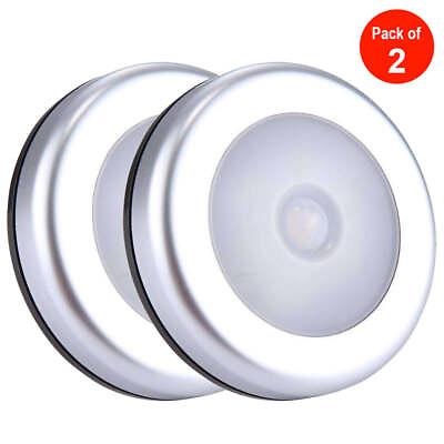 #ad 6 LED Wireless Motion Sensor Night Light Wall Cabinet Closet Stair Lamp pack 2 $15.25
