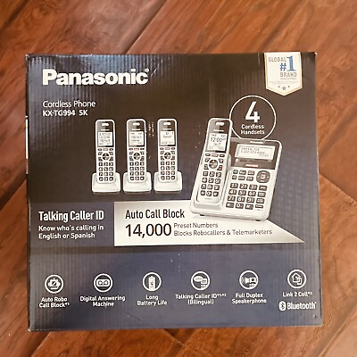 #ad Panasonic KX TG994 SK Bluetooth 4 Handset Cordless Phone Brand New $49.97
