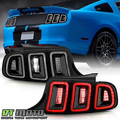 #ad Clear Black Sequential LED Tail Lights For 2012 2014 Ford Mustang Set LeftRight $235.99