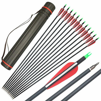 #ad 30quot; Archery Carbon Target Hunting Arrows Replaceable Arrowhead for Compound Bow $18.68