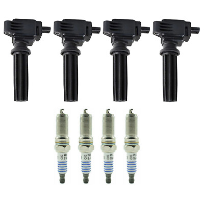#ad 4x Ignition Coils 4x Spark Plugs KIT For Ford Edge Escape Focus Fusion UF670 $68.88
