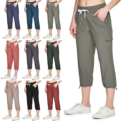 #ad Women#x27;s Hiking Cargo Joggers Pants Lightweight Capris Golf Pants Outdoor Casual $17.66