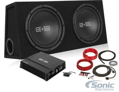 #ad Belva BPKG210 1000 Watt Bass Package w Two 10quot; Sub Box Mono Car Amp Amp Kit $209.99