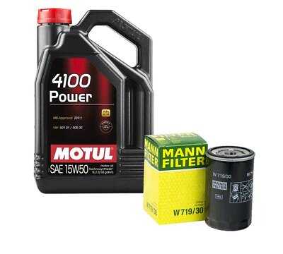 #ad Motul OEM Engine Oil Change Kit 15W 50 5 Liter POWER 4100 $61.95