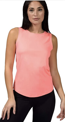 #ad 90 Degree By Reflex Hi Low Muscle Tank Work Out Top Coral pink NWT Retail $42 $12.00