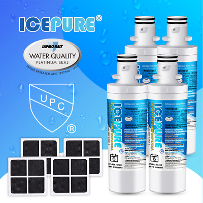 #ad 4 PACK Fit For LG LT1000P ADQ747935 MDJ64844601 Water Filter Air Filter Icepure $40.84