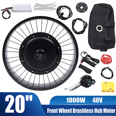 #ad 20quot; 48V 1000W Electric Bicycle Motor Front Wheel E Bike Conversion Kit Fat Tire $185.49