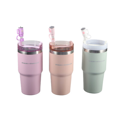 #ad New Starbucks Stanley Stainless Steel Vacuum Straw Cup Tumbler with Straw Topper $22.88