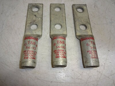 #ad LOT OF 3 THOMAS amp; BETTS 54482 COMPRESSION LUG RED $9.77
