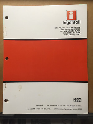 #ad Ingersoll Parts Catalog N42 P42 N43 Rotary Mower R82 S82 Snowcaster Manual Case $15.98