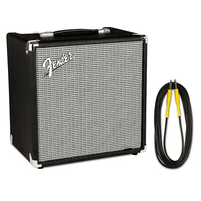 #ad Fender Rumble 25W 1x8 Bass Combo Amp and 20 Foot Instrument Cable $139.99