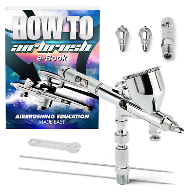 Dual Action Airbrush Kit with 3 Tips and MAC Valve $27.99