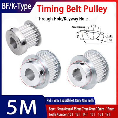 #ad HTD 5M 10T 18T Timing Belt Drive Pulley Teeth Pitch 5mm With Step Width 16 21mm $4.49