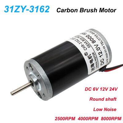 #ad High Torque DC Motor Carbon Brush 6V 12V 24V Reversible High Speed 31ZY 3162 $71.09