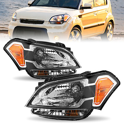 #ad For 2010 2011 Kia Soul Clear Headlights Headlamps Halogen Set LeftRight Side $141.99