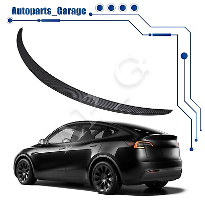 #ad For Tesla Model Y 2020 2023 Rear Trunk Lip Spoiler Wing  Matte Carbon Fiber $65.99