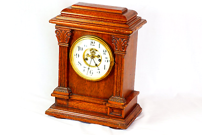 #ad Antique Waterbury Clock Co SUFFOLK Open Escapement Mantle Clock $177.00
