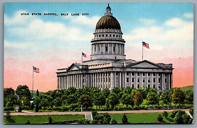 #ad Postcard Salt Lake City UT c1940s Utah State Capitol Corinthian Style Building C $5.20
