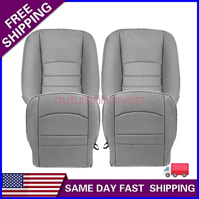 #ad 4Pcs For 2013 2018 Dodge Ram 1500 2500 Tradesman Both Side Cloth Seat Cover Gray $101.69