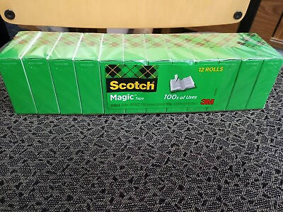 #ad Scotch Magic Tape Refill 12 Rolls 3 4quot; x 1000quot; per Roll Original Matte Finish $26.50