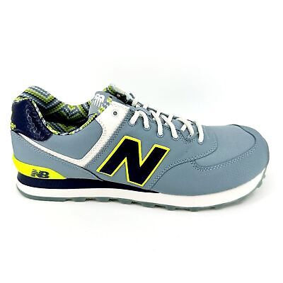 #ad New Balance 574 Classics Blue Gray Neon Yellow Mens Sneakers ML574SBE $75.00