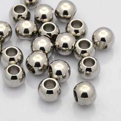 #ad 50 pcs Stainless Steel Rondelle Spacer Beads Crafts Steel Color 5x3mm Hole 3mm $6.43