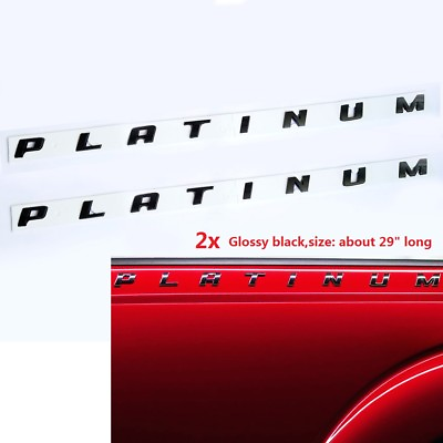 #ad 2x OEM Black PLATINUM Emblem Side Badge Nameplate 3D for fits Platinum Glossy F $39.53