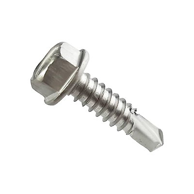 #ad #8 x 1quot; Hex Washer Head Self Drilling Screws Stainless Steel Metal Qty100 $20.34