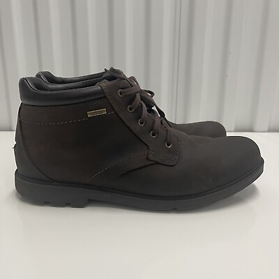 #ad ROCKPORT Hydro Shield Boots Men#x27;s Size 14 W WATERPROOF LEATHER V75403 Brown $45.99