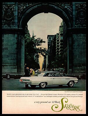 #ad 1963 Buick Skylark 2 Door Hardtop Coupe Aluminum V 8 Engine Vintage GM Print Ad $6.97