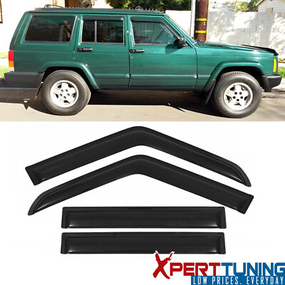 #ad Fits 1984 2001 Jeep Cherokee XJ BJ 4PCS Window Visors Vent Rain Guard Deflector $29.18