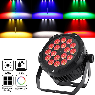 #ad 270W Waterproof RGBWA UV LED Par Light DMX Stage DJ Par Can Light Spot Light $80.99