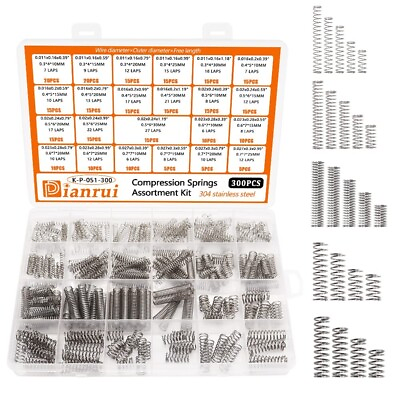 #ad 300PCS Compression Springs Assortment Kit 23 Different Sizes Mini Stainless S... $13.99