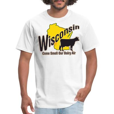 #ad Wisconsin Dairy Air Funny Men#x27;s T Shirt $19.99