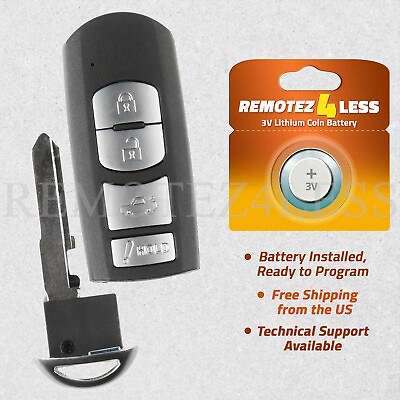 #ad For 2014 2015 2016 2017 2018 Mazda 6 Replacement Remote Smart Key Fob Blade 4b $26.49