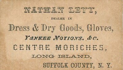 #ad Business Card Nathan Left Dress amp; Dry Goods Centre Moriches New York NY $14.95