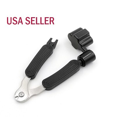 #ad 3 in 1 Guitar String Winder Bridge Remover Pin Puller Cutter Tuning Tool $7.99