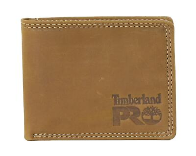 #ad Timberland PRO Men#x27;s Leather RFID Wallet with Removable Flip Pocket Card Carrier $24.99