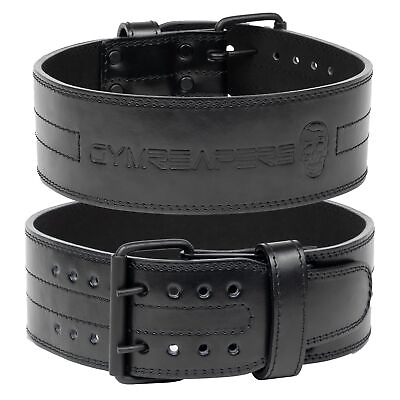 #ad Weightlifting Belt 6MM Genuine Leather Double Prong Power Belt Heavy Duty 4 In $55.60