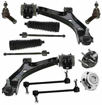 #ad 12 Pc Suspension Kit for Mustang Control Arms Wheel Bearing Hub Tie Rods Boots $225.88