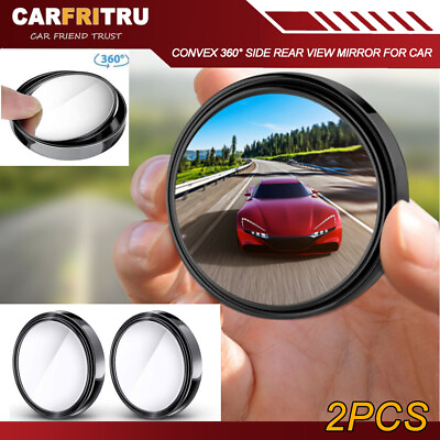 #ad 2PCS Blind Spot Mirrors Round HD Glass Convex 360° Side Rear View Mirror for Car $3.42