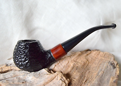 #ad Hand carved wooden bent tobacco smoking pipe #32 pear wood atelier Golden Pipe $29.00