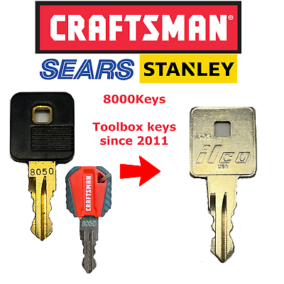 8000keys Craftsman Replacement Toolbox Key llave 8128 on Pre cut ILCO 1605 $6.49