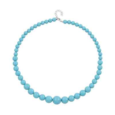 #ad Silvertone Blue Color Shell Pearl Necklace Gift Jewelry for Women Size 20 22quot; $16.99