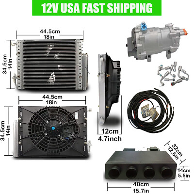 #ad 12V Car Air Conditioner Universal Under Dash A C Kit For Van Auto RVs Truck $629.10
