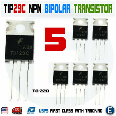 #ad 5Pcs Tip29c Transistor NPN EPITAX 100V 1A TO 220 Tip29 30W Audio Switching $4.65