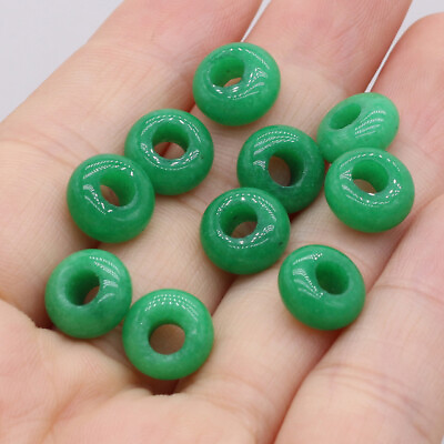 #ad Wholesale 100pcs Natural Malaysian Jade Stone Beads Abacus Big Hole Beads 5x10mm $32.99