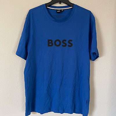 #ad Boss Body wear Men T SHIRT Size Large Blue Chest Logo Short Sleeve $10.00