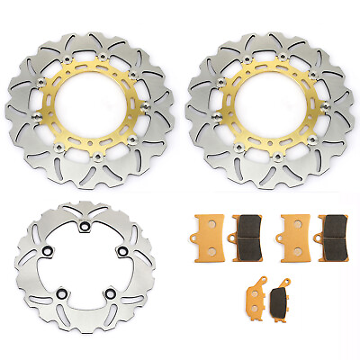 #ad For Yamaha 1000 YZF R1 2004 2005 2006 Front Rear Brake Disc Rotors Pads Wave $200.89