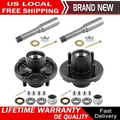 #ad Set of 2 Round BT8 Spindle amp; 4 On 4 4x4quot; Bolt on Trailer Brake Bearing Kits $75.47